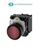 3SU1103-0AB20-1CA0, BUTON DE COMANDA COMPLET SIEMENS SIRIUS, DIAMETRU DE 22 MM, ROSU, LUMINOS, CU REVENIRE, 1NC, LED 110 V AC, CONEXIUNE CU SURUB