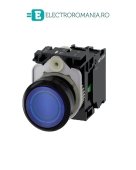 3SU1103-0AB50-1BA0, BUTON DE COMANDA COMPLET SIEMENS SIRIUS, DIAMETRU DE 22 MM, ALBASTRU, LUMINOS, CU REVENIRE, 1NO, LED 110 V AC, CONEXIUNE CU SURUB
