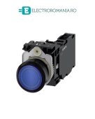 3SU1103-0AB50-1FA0, BUTON DE COMANDA COMPLET SIEMENS SIRIUS, DIAMETRU DE 22 MM, ALBASTRU, LUMINOS, CU REVENIRE, 1NO+1NC, LED 110 V AC, CONEXIUNE CU SURUB