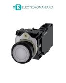 3SU1103-0AB60-1FA0, BUTON DE COMANDA COMPLET SIEMENS SIRIUS, DIAMETRU DE 22 MM, ALB, LUMINOS, CU REVENIRE, 1NO+1NC, LED 110 V AC, CONEXIUNE CU SURUB