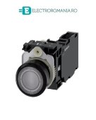 3SU1103-0AB70-1FA0, BUTON DE COMANDA COMPLET SIEMENS SIRIUS, DIAMETRU DE 22 MM, TRANSPARENT, LUMINOS, CU REVENIRE, 1NO+1NC, LED 110 V AC, CONEXIUNE CU SURUB