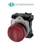 3SU1103-6AA20-1AA0, LAMPA DE SEMNALIZARE COMPLETA SIEMENS SIRIUS, DIAMETRU DE 22 MM, ROSIE, LENTILA NETEDA, LED INTEGRAT 110 V AC, CONEXIUNE CU SURUB