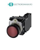 3SU1106-0AB20-1FA0, BUTON DE COMANDA COMPLET SIEMENS SIRIUS, DIAMETRU DE 22 MM, ROSU, LUMINOS, CU REVENIRE, 1NO+1NC, LED 230 V AC, CONEXIUNE CU SURUB