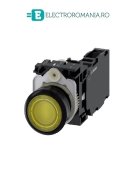 3SU1106-0AB30-1FA0, BUTON DE COMANDA COMPLET SIEMENS SIRIUS, DIAMETRU DE 22 MM, GALBEN, LUMINOS, CU REVENIRE, 1NO+1NC, LED 230 V AC, CONEXIUNE CU SURUB