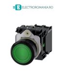 3SU1106-0AB40-1BA0, BUTON DE COMANDA COMPLET SIEMENS SIRIUS, DIAMETRU DE 22 MM, VERDE, ILUMINAT, CU REVENIRE, 1NO, LED 230 V AC, CONEXIUNE CU SURUB