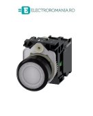 3SU1106-0AB60-1BA0, BUTON DE COMANDA COMPLET SIEMENS SIRIUS, DIAMETRU DE 22 MM, ALB, ILUMINAT, CU REVENIRE, 1NO, LED 230 V AC, CONEXIUNE CU SURUB