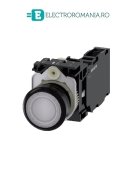 3SU1106-0AB60-1FA0, BUTON DE COMANDA COMPLET SIEMENS SIRIUS, DIAMETRU DE 22 MM, ALB, ILUMINAT, CU REVENIRE, 1NO+1NC, LED 230 V AC, CONEXIUNE CU SURUB