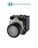 3SU1106-0AB70-1BA0, BUTON DE COMANDA COMPLET SIEMENS SIRIUS, DIAMETRU DE 22 MM, TRANSPARENT, ILUMINAT, CU REVENIRE, 1NO, LED 230 V AC, CONEXIUNE CU SURUB