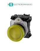 3SU1106-6AA30-1AA0, LAMPA DE SEMNALIZARE COMPLETA SIEMENS SIRIUS, DIAMETRU DE 22 MM, GALBENA, LENTILA NETEDA, LED INTEGRAT 230 V AC, CONEXIUNE CU SURUB