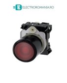 3SU1201-0EB20-0AA0, BUTON COMPACT ILUMINAT SIEMENS SIRIUS, CURSA EXTINSA 12 MM, DIAMETRU DE 22 MM, ROSU TRANSPARENT, PLAT, FUNCTIONARE MOMENTANA CU REVENIRE