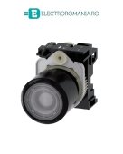3SU1201-0EB70-0AA0, BUTON COMPACT ILUMINAT SIEMENS SIRIUS, CURSA EXTINSA 12 MM, DIAMETRU DE 22 MM, TRANSPARENT, PLAT, FUNCTIONARE MOMENTANA CU REVENIRE
