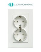  5UB2213-3 Priza Dubla 16A 230v SIEMENS, culoare Alba, cu Protectie pentru copii