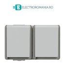 5UB4722 PRIZA SCHUKO DUBLA CU CAPAC, MONTAJ APARENT, PRODUCATOR SIEMENS, CULOARE GRI, IP44,5UB4722 , PRIZA SCHUKO CU CAPAC DUBLA