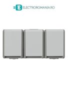 5UB4731 PRIZA SCHUKO TRIPLA CU CAPAC, CULOARE GRI, PRODUCATOR SIEMENS, IP 44
